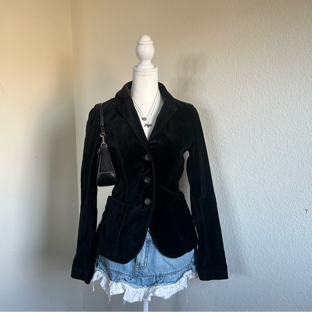 Y2K J. Crew Black Velvet Blazer